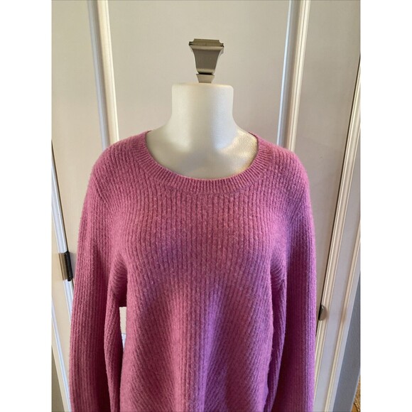 J Crew Pink Size XL Extra Soft Puff Long Sleeve Pullover Sweater Women's - Picture 2 of 12